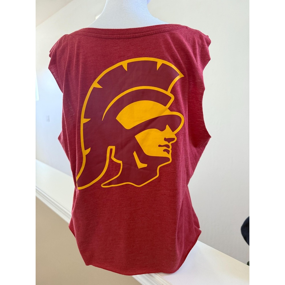 Usc tank with rhinestone fringe